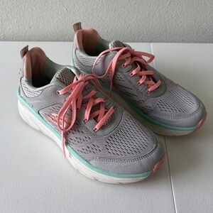 Sketchers‎ Relaxed Fit Air Cooled Memory Foam Women Size 8 Light Gray Mint Peach